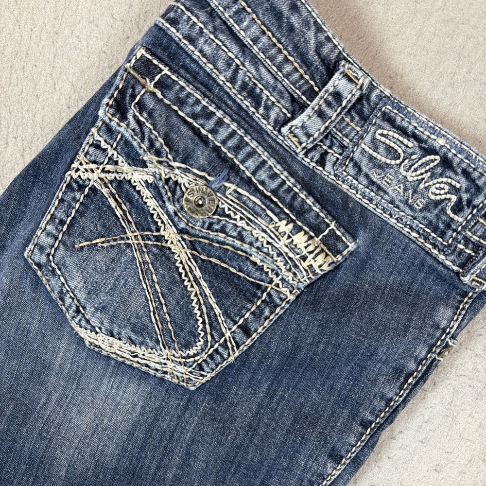 Silver Jeans Suki Surplus Women's Denim Capris Size 20 Distressed